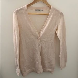 Mohair cardigan, blush pink.